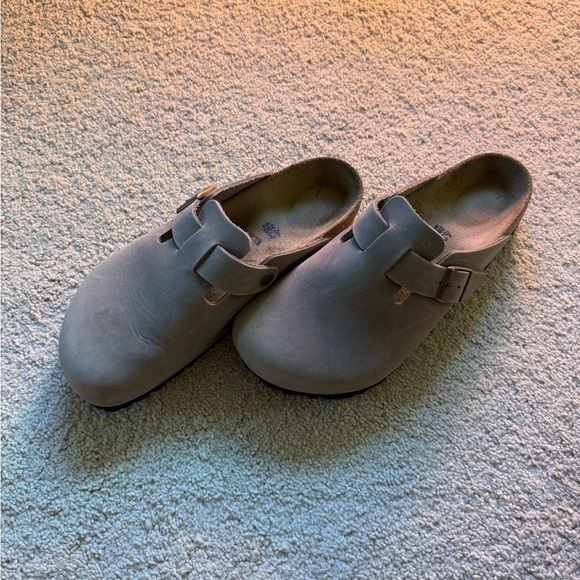 Birkenstock Boston BS (Leather) Taupe Clog - Picture 2 of 6
